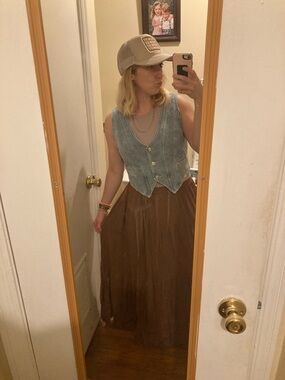 Blue Denim Vest with Vintage Look